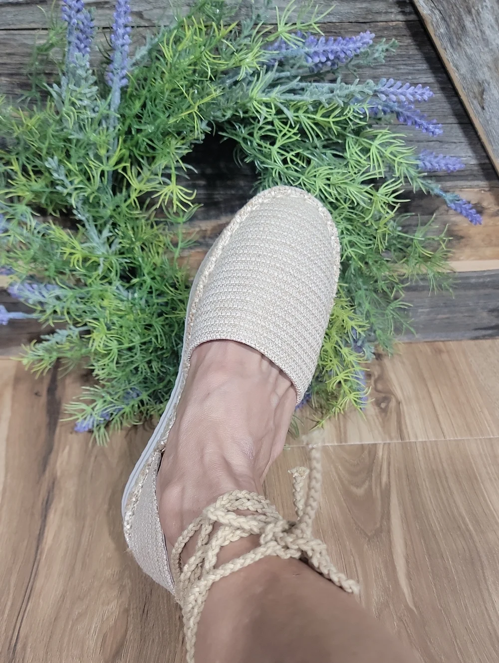 J Lo Lace-Up Espadrilles 6.5